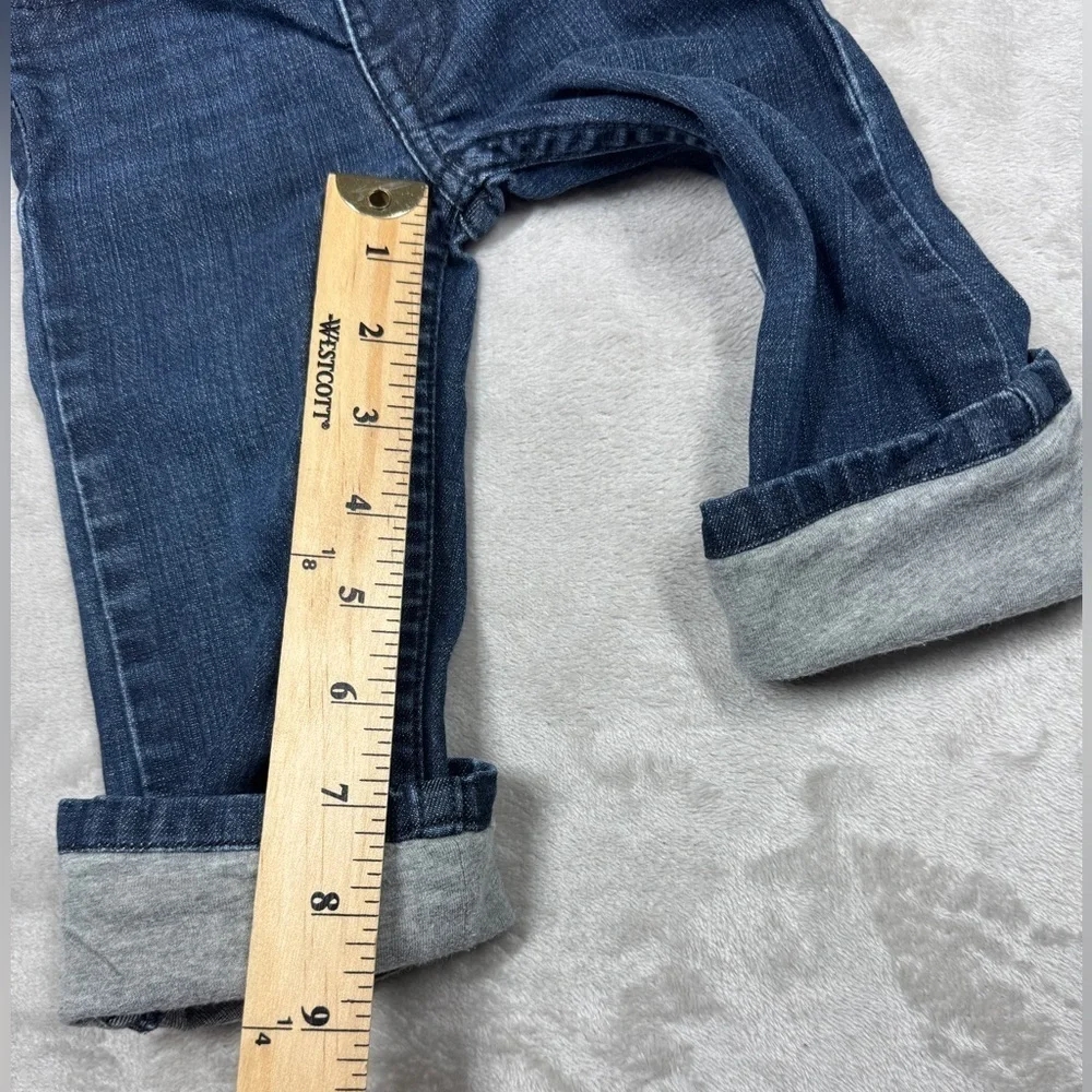 Levi’s Dark Blue Wash Rolled Grey Cuffs Cotton Blend Stretch Jeans Size 12M